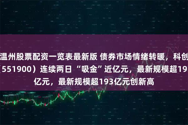 温州股票配资一览表最新版 债券市场情绪转暖，科创债ETF招商（551900）连续两日 “吸金”近亿元，最新规模超193亿元创新高
