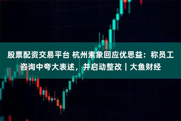 股票配资交易平台 杭州索象回应优思益:称员工咨询中夸大表述,并启动整改|大鱼财经