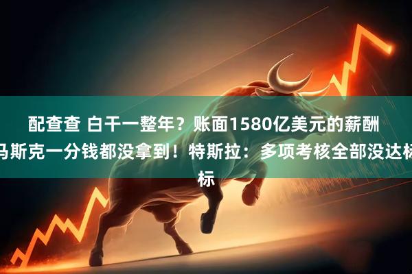 配查查 白干一整年？账面1580亿美元的薪酬 马斯克一分钱都没拿到！特斯拉：多项考核全部没达标